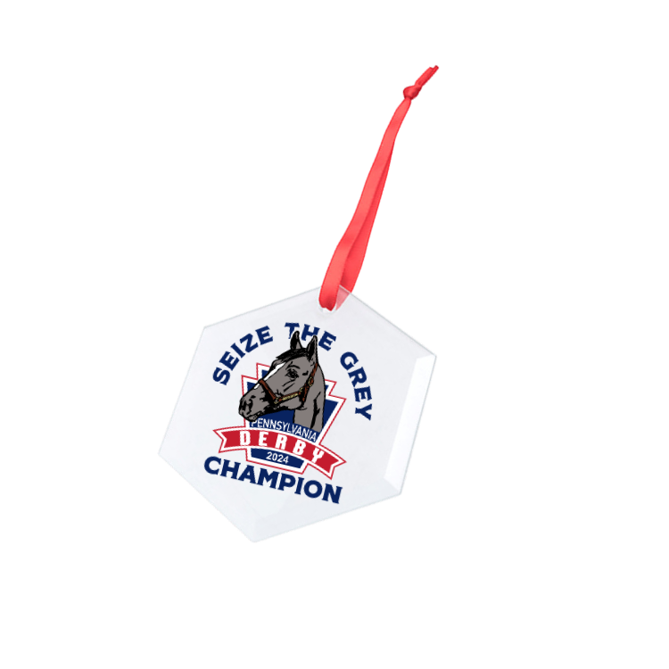 Seize the Grey Pennsylvania Derby Collection Hexagonal Glass Ornament