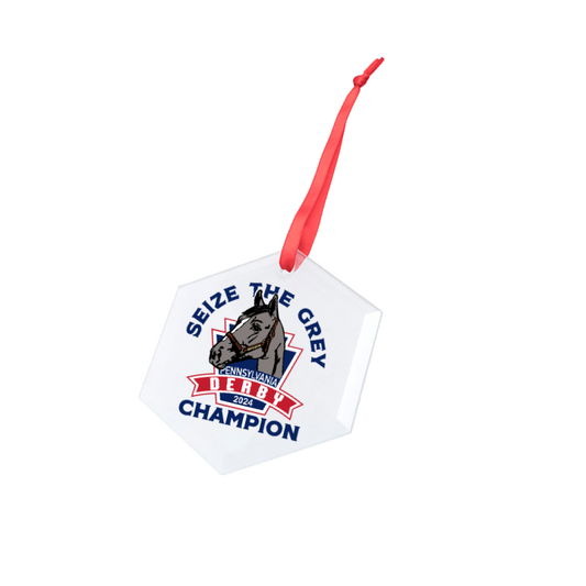 Seize the Grey Pennsylvania Derby Collection Hexagonal Glass Ornament