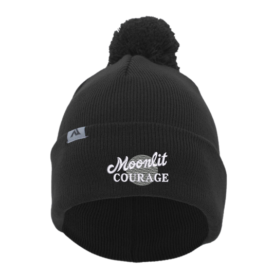Moonlit Courage Beanie with Pom-Pom