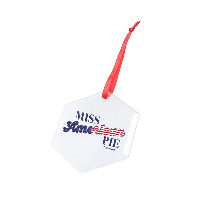 Miss American Pie Hexagonal Glass Ornament