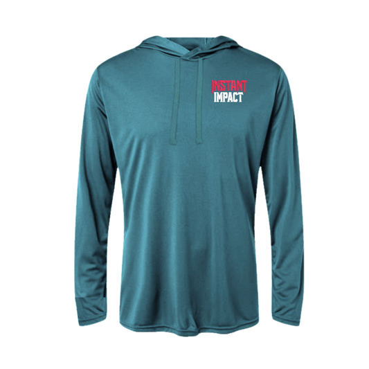 Instant Impact Embroidered Women's Hooded Long Sleeve T-Shirt