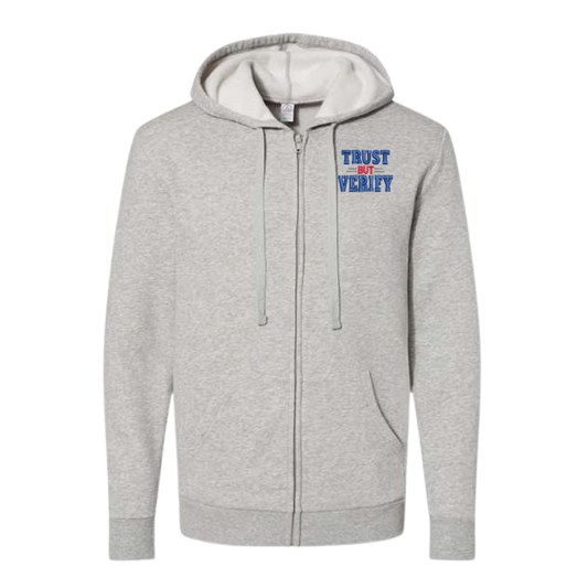 Trust but Verify Unisex Fleece Zip Hoodie