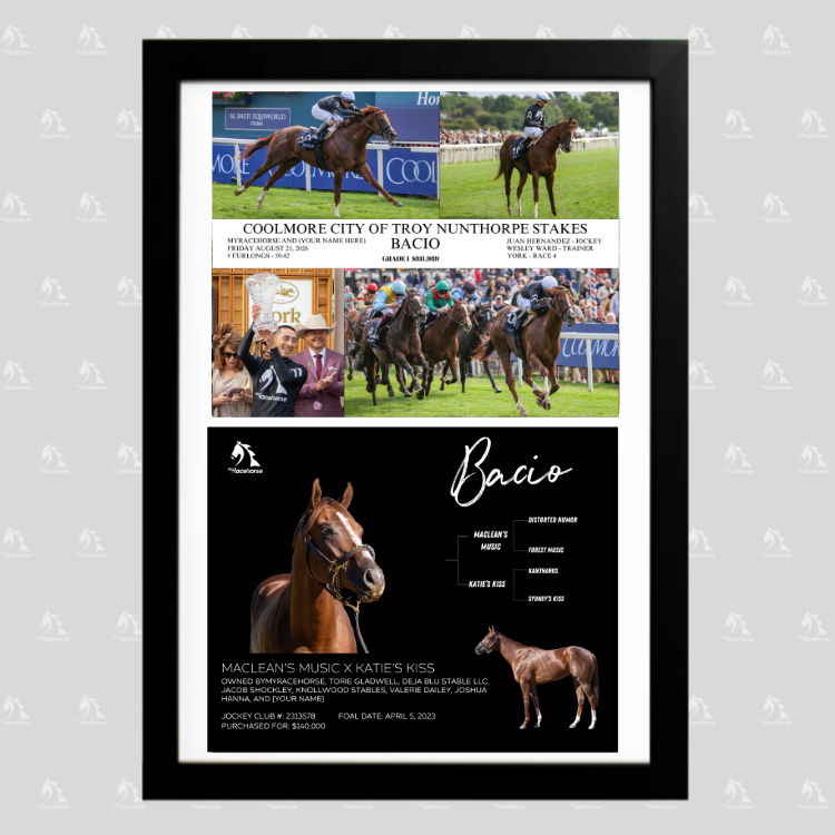 Bacio - Nunthorpe Stakes Custom Photo / Owner Photo Collage