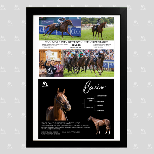 Bacio - Nunthorpe Stakes Custom Photo / Owner Photo Collage