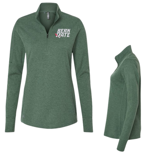 Bern Rate - Adidas Women's 3-Stripes Quarter-Zip Sweater