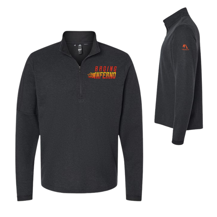 Raging Inferno - Adidas Men's 3-Stripes Quarter-Zip Sweater