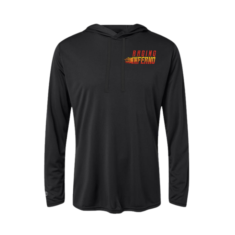 Raging Inferno Embroidered Women's Hooded Long Sleeve T-Shirt