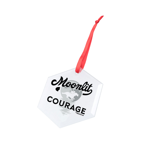 Moonlit Courage Hexagonal Glass Ornament