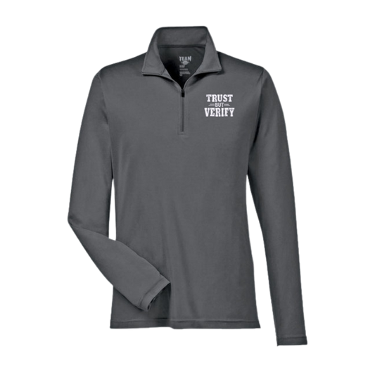 25% OFF - Trust but Verify Unisex Light Weight 3/4 Zip Pullover
