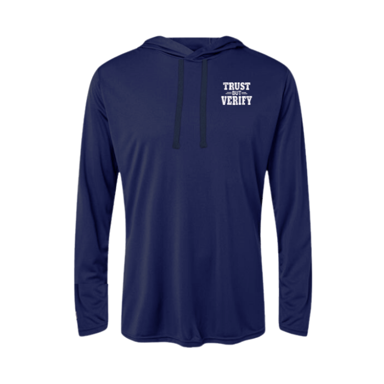 Trust but Verify Embroidered Women's Hooded Long Sleeve T-Shirt