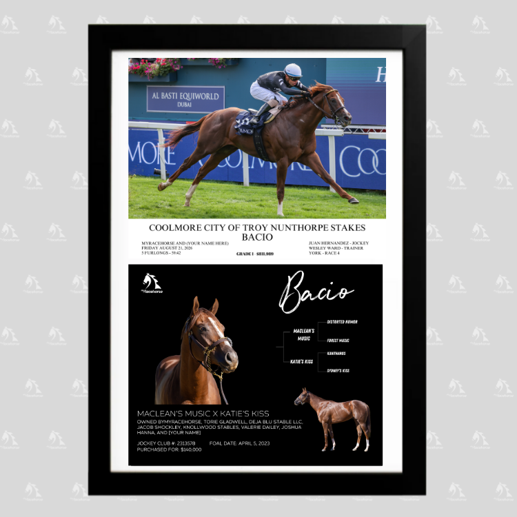 Bacio - Nunthorpe Stakes Custom Photo / Owner Photo Collage