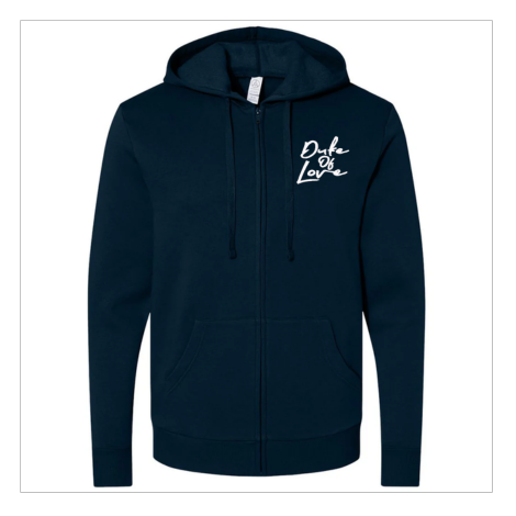 Duke of Love Unisex Embroidered Fleece Zip Hoodie