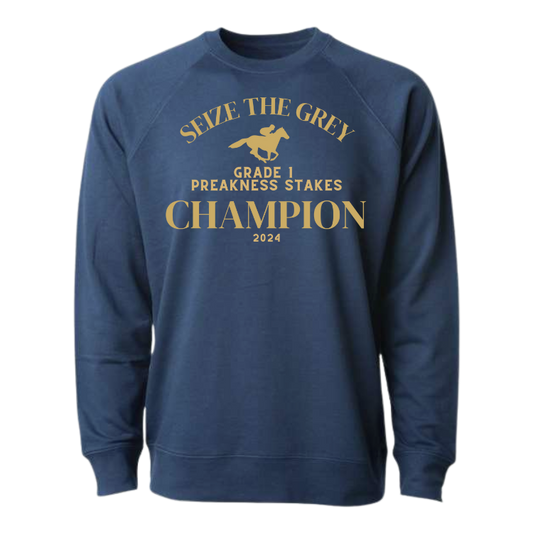 Seize the Grey Preakness Stakes - Lightweight Loopback Terry Crewneck Sweatshirt