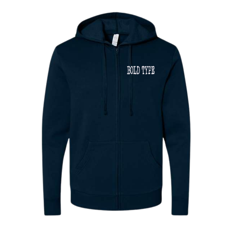 Bold Type Unisex Fleece Zip Hoodie