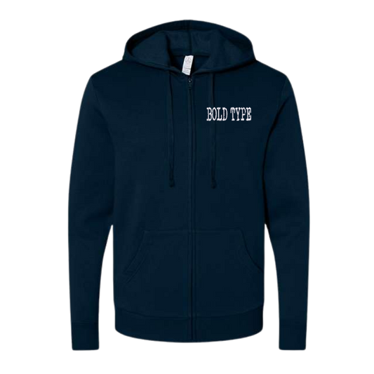 Bold Type Unisex Fleece Zip Hoodie