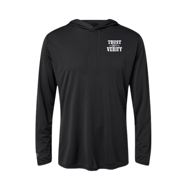 Trust but Verify Embroidered Women's Hooded Long Sleeve T-Shirt