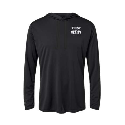 Trust but Verify Embroidered Women's Hooded Long Sleeve T-Shirt