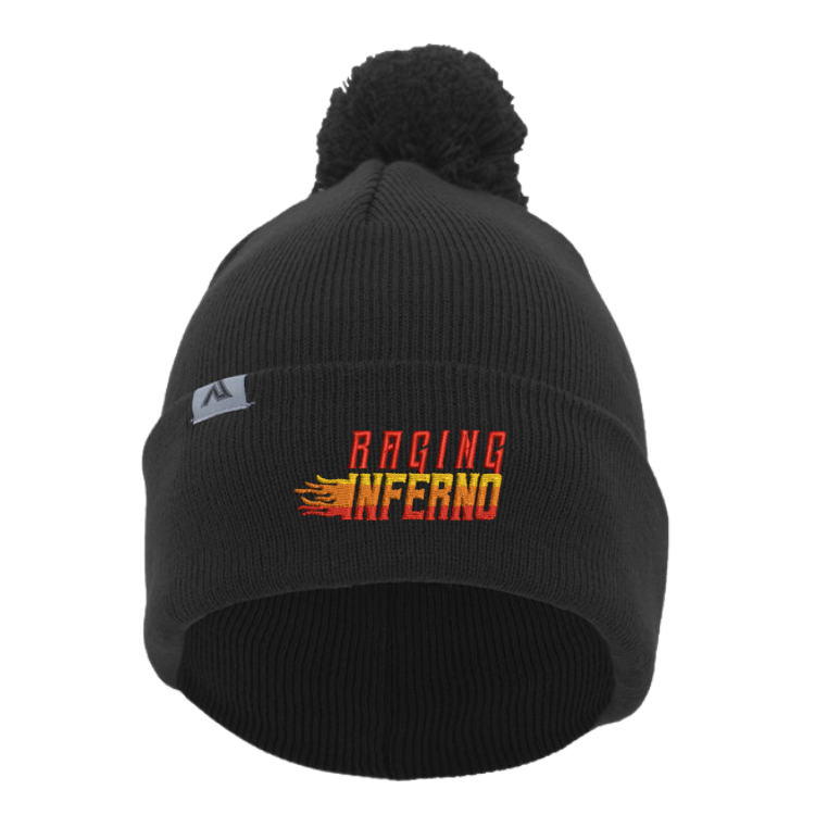 Raging Inferno Beanie with Pom-Pom