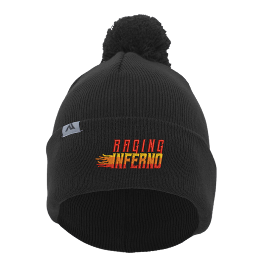Raging Inferno Beanie with Pom-Pom