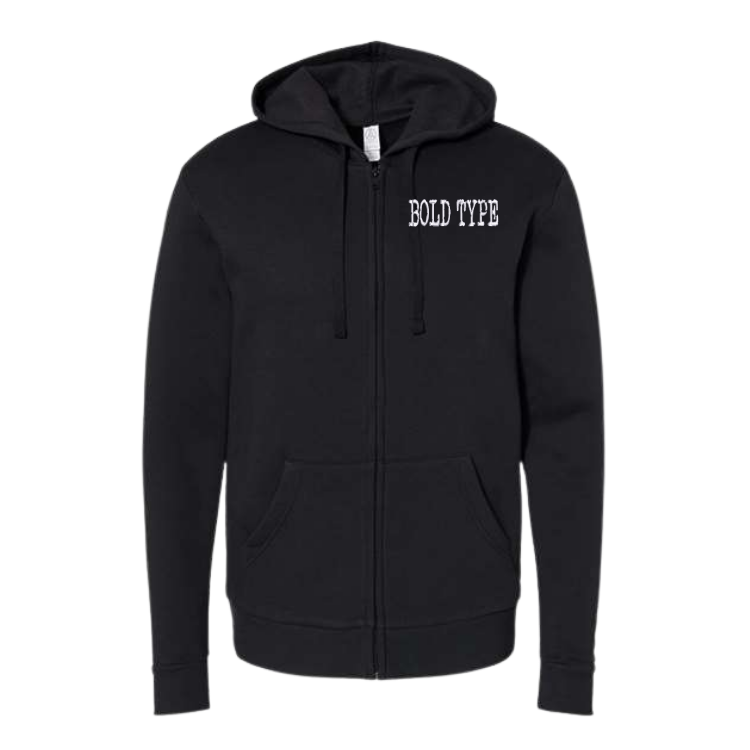 Bold Type Unisex Fleece Zip Hoodie