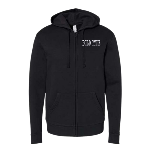 Bold Type Unisex Fleece Zip Hoodie