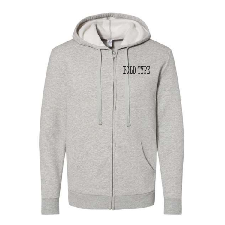Bold Type Unisex Fleece Zip Hoodie