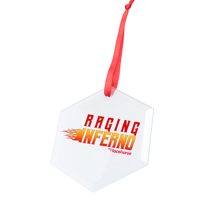 Raging Inferno Hexagonal Glass Ornament