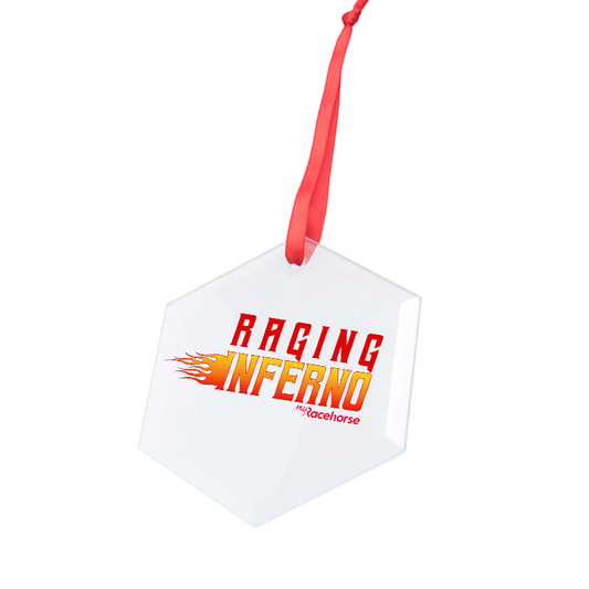 Raging Inferno Hexagonal Glass Ornament