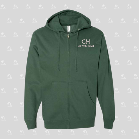 Chrome Heart Unisex Fleece Zip Hoodie