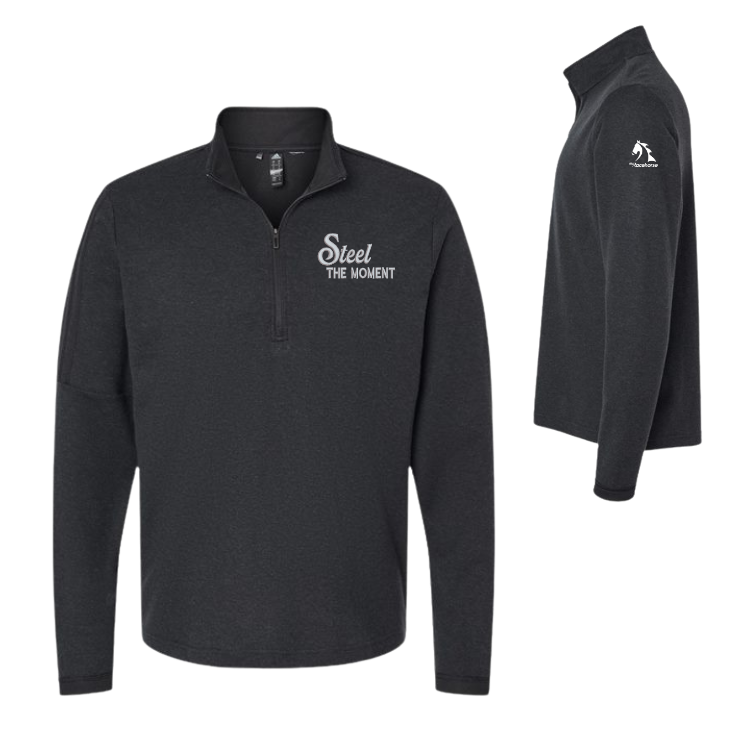 Steel the Moment - Adidas Men's 3-Stripes Quarter-Zip Sweater