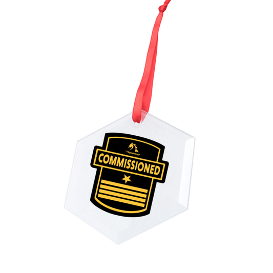 Commissioned Hexagonal Glass Ornament