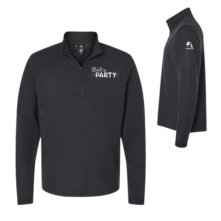 Start the Party - Adidas Men's 3-Stripes Quarter-Zip Sweater