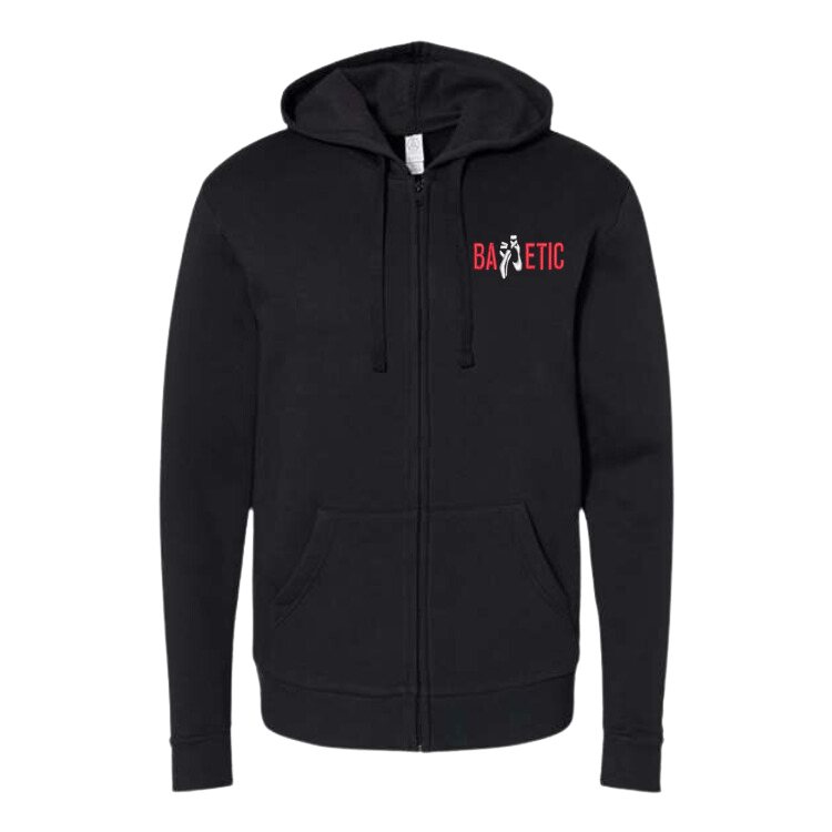 Balletic Unisex Embroidered Fleece Zip Hoodie