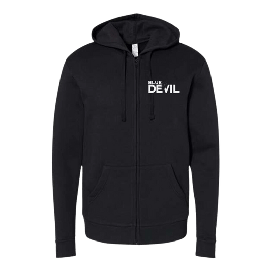 Blue Devil Unisex Embroidered Fleece Zip Hoodie