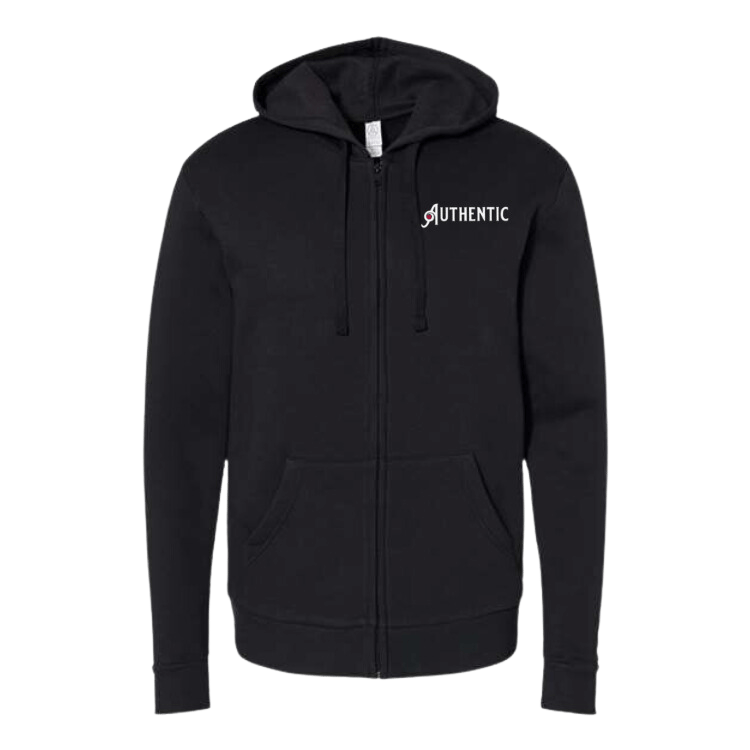 Authentic Collection Unisex Embroidered Fleece Zip Hoodie