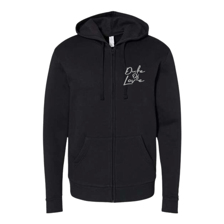 Duke of Love Unisex Embroidered Fleece Zip Hoodie