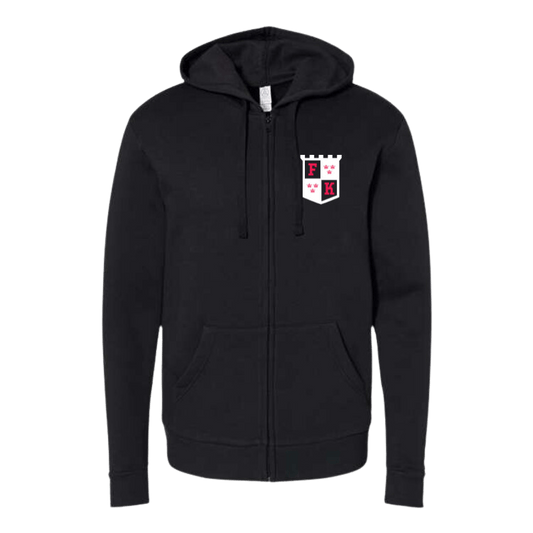 Forbidden Kingdom Unisex Embroidered Fleece Zip Hoodie