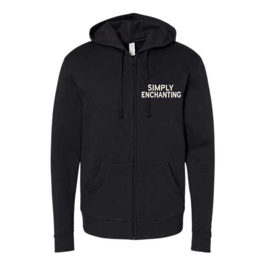 Simply Enchanting Unisex Embroidered Fleece Zip Hoodie