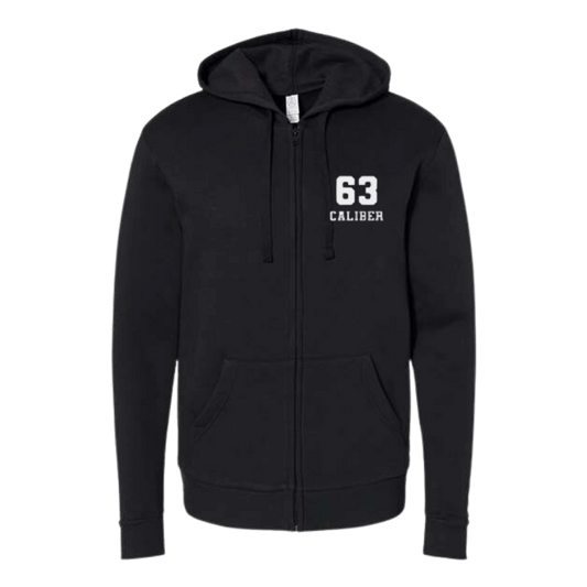 Sixtythreecaliber Unisex Embroidered Fleece Zip Hoodie