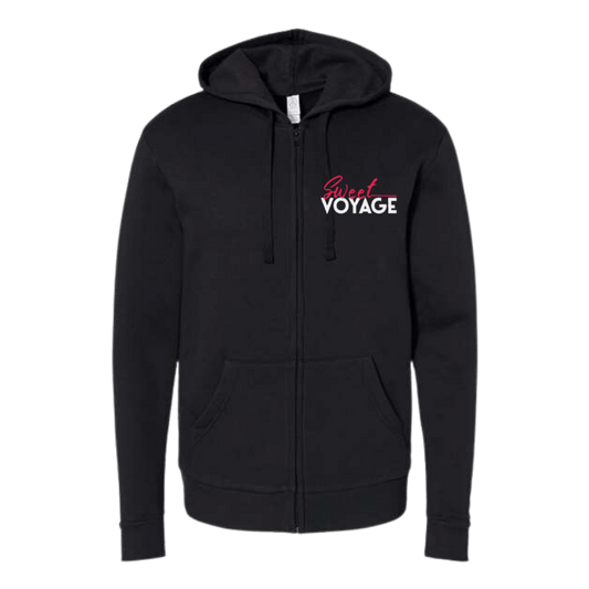 Sweet Voyage Unisex Embroidered Fleece Zip Hoodie