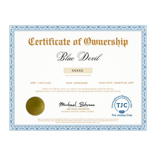 Blue Devil Certificate of Ownership
