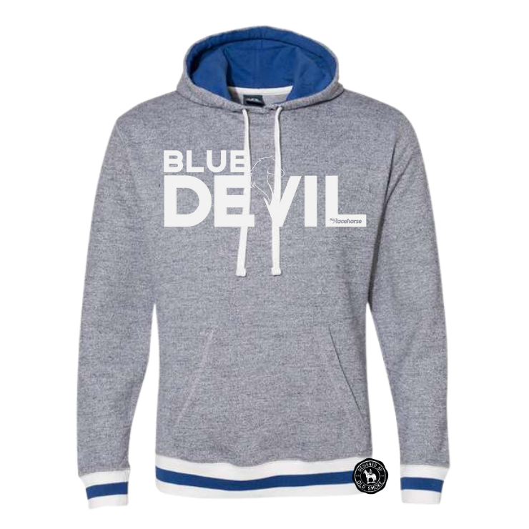 Blue Devil Men's Peppered Fleece Hooded Sweatshirt