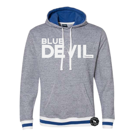 Blue Devil Men's Peppered Fleece Hooded Sweatshirt