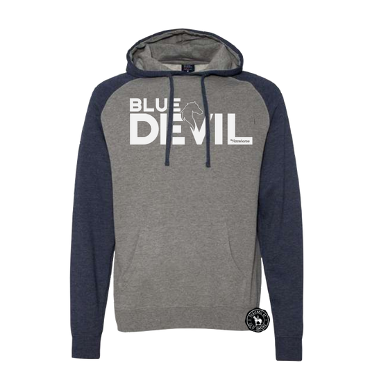 Blue Devil Men's Raglan Hooded Sweatshirt