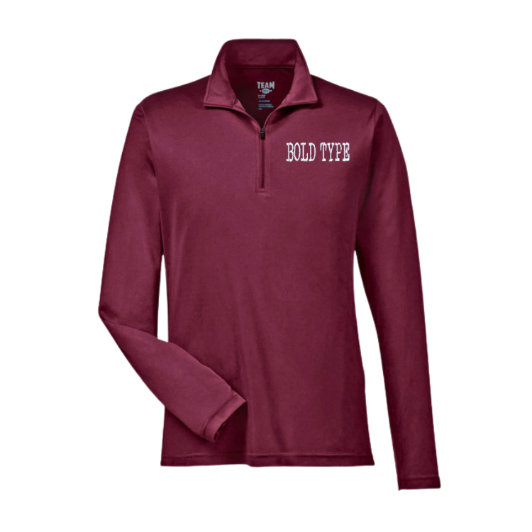 Bold Type Unisex Light Weight 3/4 Zip Pullover