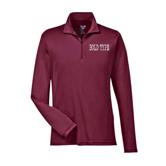 Bold Type Unisex Light Weight 3/4 Zip Pullover