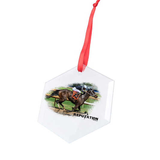 Reputation Hexagonal Glass Ornament