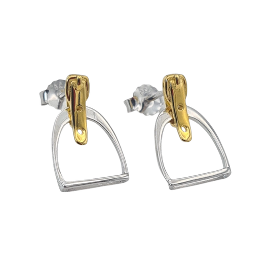 Sterling Silver Equestrian Stirrup Earrings