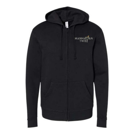 Manhattan Twist Unisex Embroidered Fleece Zip Hoodie