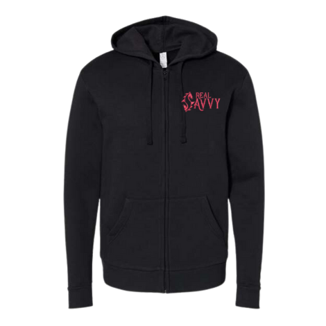 Real Savvy Unisex Embroidered Fleece Zip Hoodie